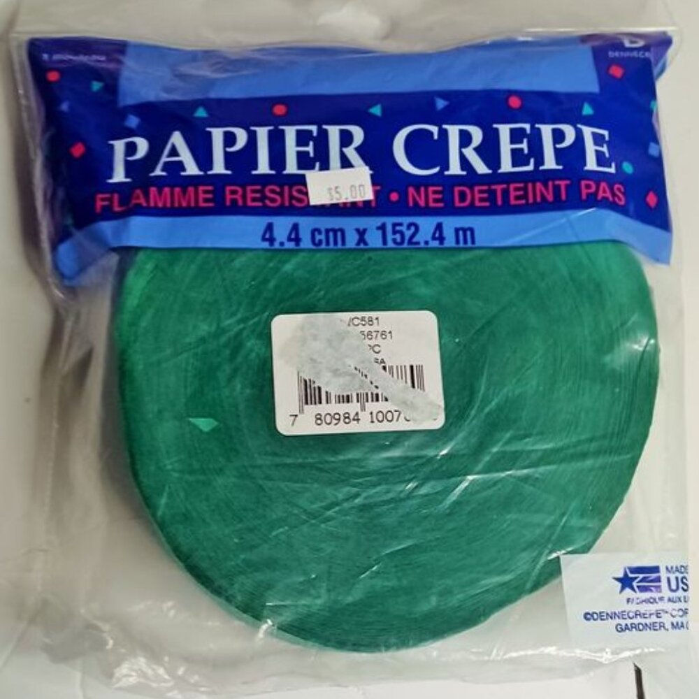 Lot of 3-NEW Jumbo Streamer Green -1500 Ft -500 each roll -1 3/4 inches x 500 ft